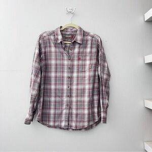 Ariat Women's CAT2 2112 FR Plaid Aja Embroidered Logo shirt sz Large